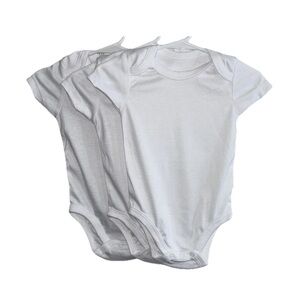 Baby One-Piece Bodysuit (3-Pack) Classic White 3-6 Months NEW